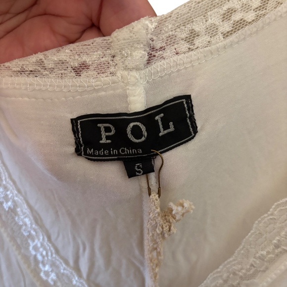 NWT POL White Lace Trim Slip Dress Tank Style Small - Picture 2 of 8